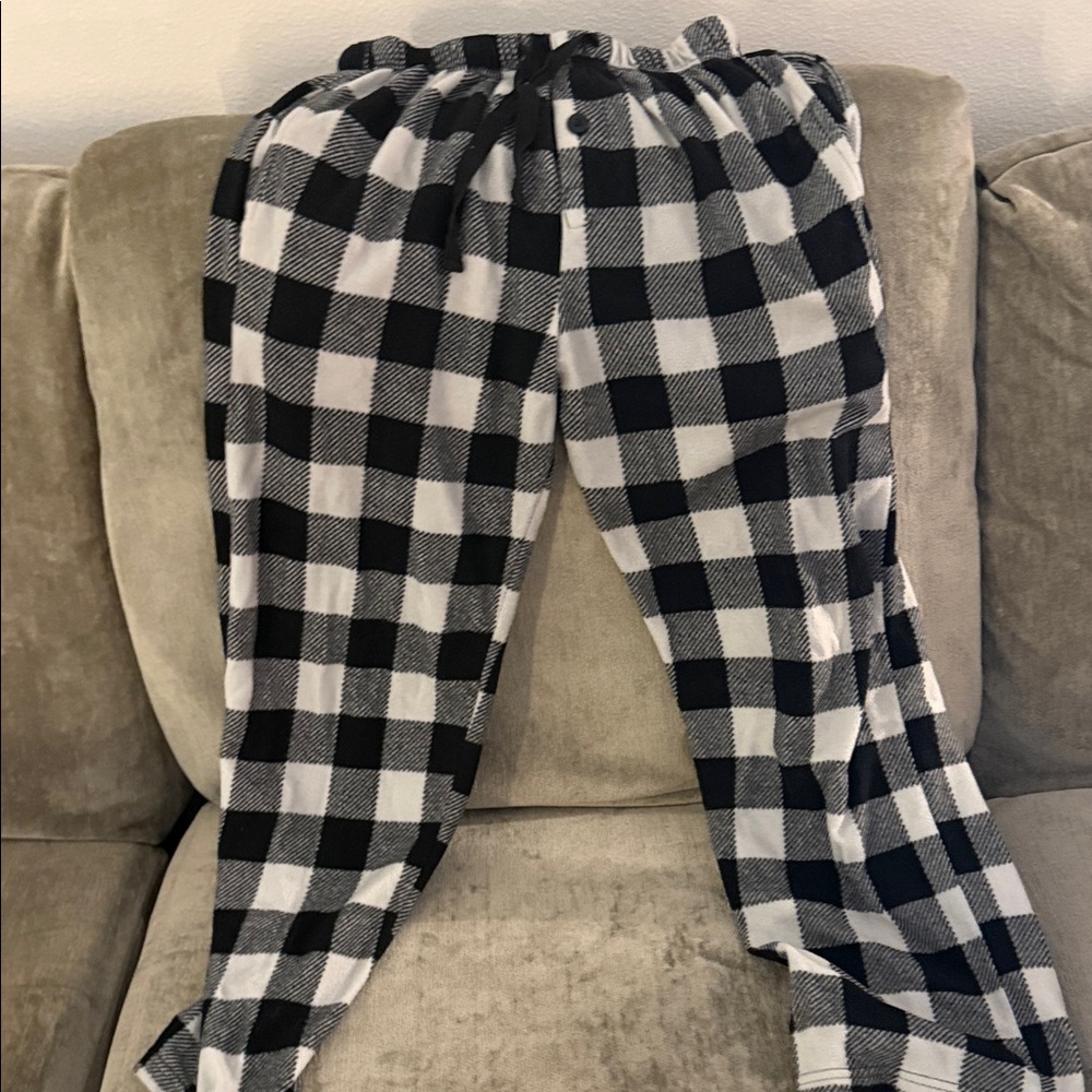 Black and White Plaid Pajama Pants